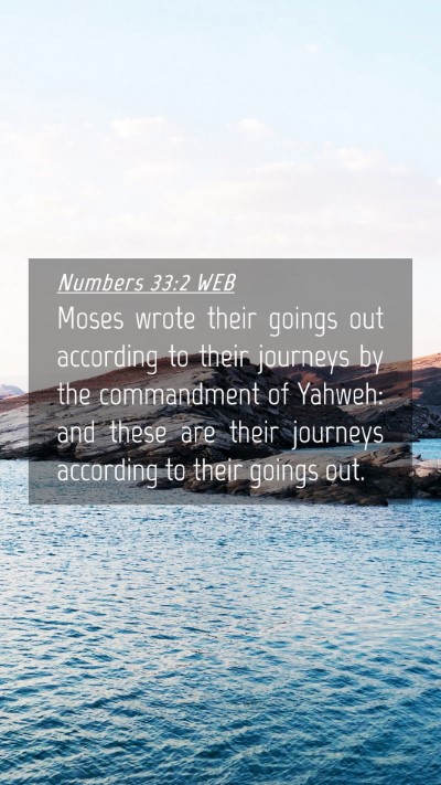 Picture 04 - Numbers 33:2 WEB Mobile Phone Wallpaper - Moses wrote their goings out according to their - Mobile Bible Verse Wallpaper