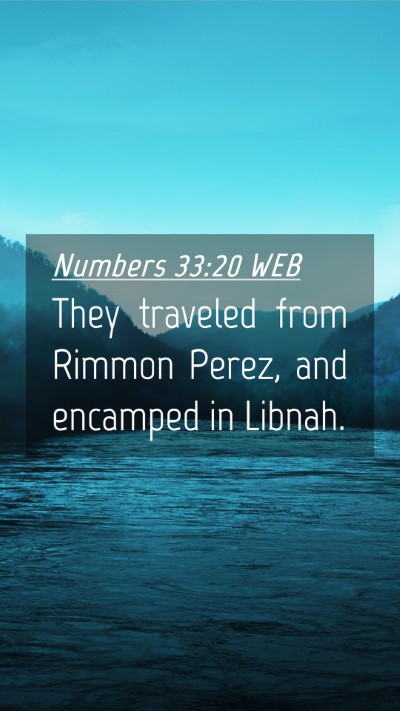 Picture 04 - Numbers 33:20 WEB Mobile Phone Wallpaper - They traveled from Rimmon Perez, and encamped in - Mobile Bible Verse Wallpaper