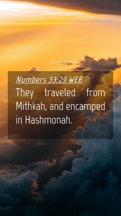 Picture 04 - Numbers 33:29 WEB Mobile Phone Wallpaper - They traveled from Mithkah, and encamped in - Mobile Bible Verse Wallpaper