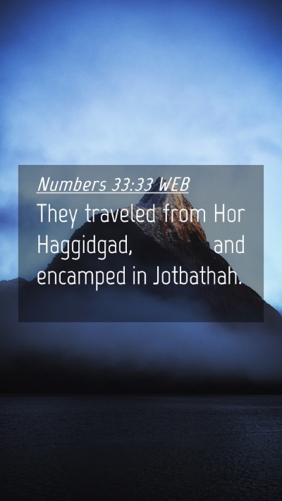 Picture 04 - Numbers 33:33 WEB Mobile Phone Wallpaper - They traveled from Hor Haggidgad, and encamped in - Mobile Bible Verse Wallpaper