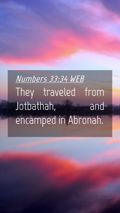 Picture 04 - Numbers 33:34 WEB Mobile Phone Wallpaper - They traveled from Jotbathah, and encamped in - Mobile Bible Verse Wallpaper