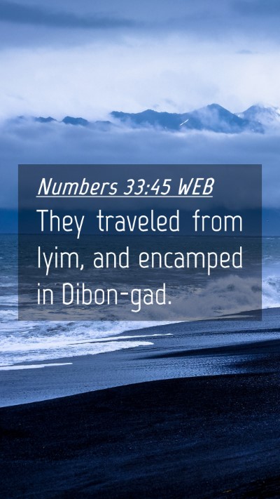 Picture 04 - Numbers 33:45 WEB Mobile Phone Wallpaper - They traveled from Iyim, and encamped in - Mobile Bible Verse Wallpaper