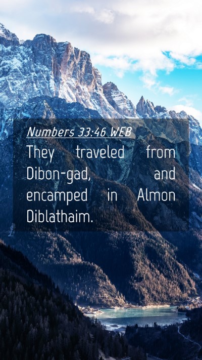 Picture 04 - Numbers 33:46 WEB Mobile Phone Wallpaper - They traveled from Dibon-gad, and encamped in - Mobile Bible Verse Wallpaper