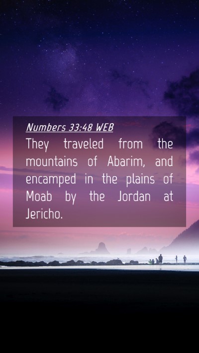 Picture 04 - Numbers 33:48 WEB Mobile Phone Wallpaper - They traveled from the mountains of Abarim, and - Mobile Bible Verse Wallpaper