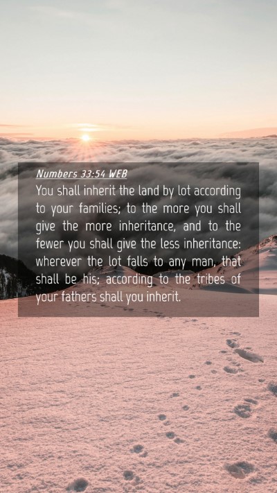 Picture 04 - Numbers 33:54 WEB Mobile Phone Wallpaper - You shall inherit the land by lot according to - Mobile Bible Verse Wallpaper