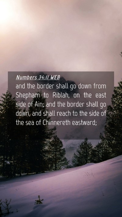 Picture 04 - Numbers 34:11 WEB Mobile Phone Wallpaper - and the border shall go down from Shepham to - Mobile Bible Verse Wallpaper