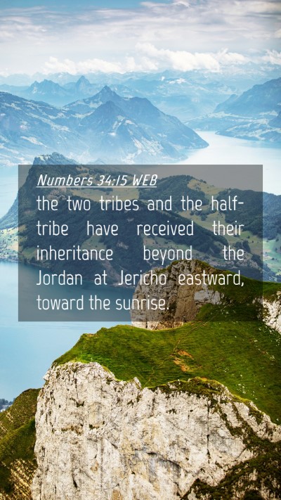 Picture 04 - Numbers 34:15 WEB Mobile Phone Wallpaper - the two tribes and the half-tribe have received - Mobile Bible Verse Wallpaper
