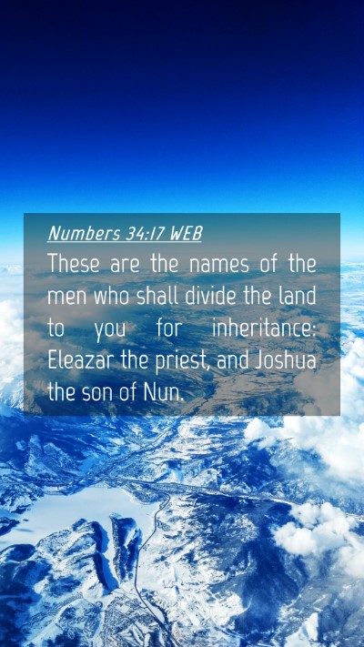Picture 04 - Numbers 34:17 WEB Mobile Phone Wallpaper - These are the names of the men who shall divide - Mobile Bible Verse Wallpaper