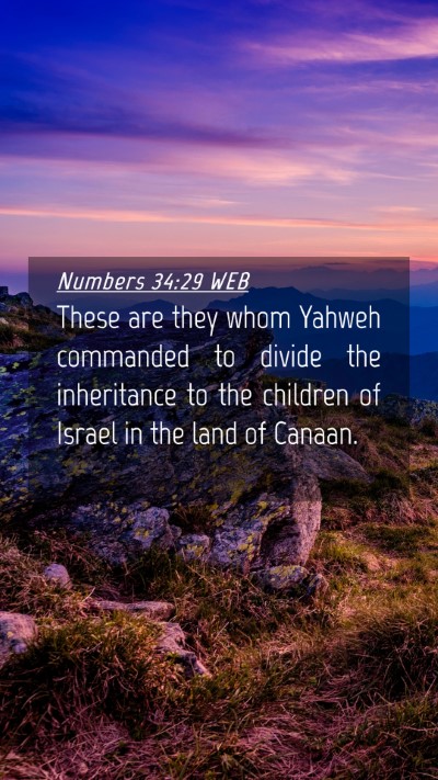 Picture 04 - Numbers 34:29 WEB Mobile Phone Wallpaper - These are they whom Yahweh commanded to divide - Mobile Bible Verse Wallpaper