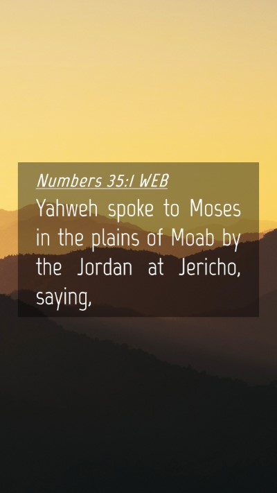 Picture 04 - Numbers 35:1 WEB Mobile Phone Wallpaper - Yahweh spoke to Moses in the plains of Moab by - Mobile Bible Verse Wallpaper