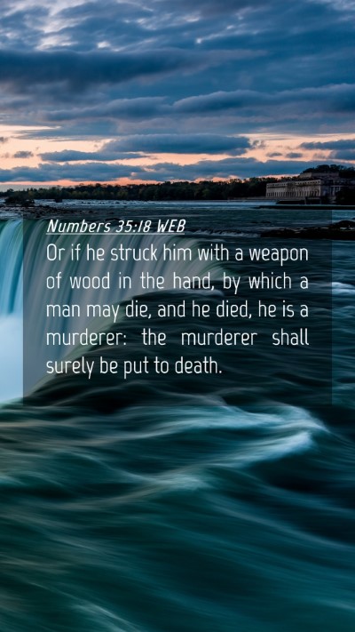 Picture 04 - Numbers 35:18 WEB Mobile Phone Wallpaper - Or if he struck him with a weapon of wood in the - Mobile Bible Verse Wallpaper