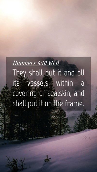 Picture 04 - Numbers 4:10 WEB Mobile Phone Wallpaper - They shall put it and all its vessels within a - Mobile Bible Verse Wallpaper