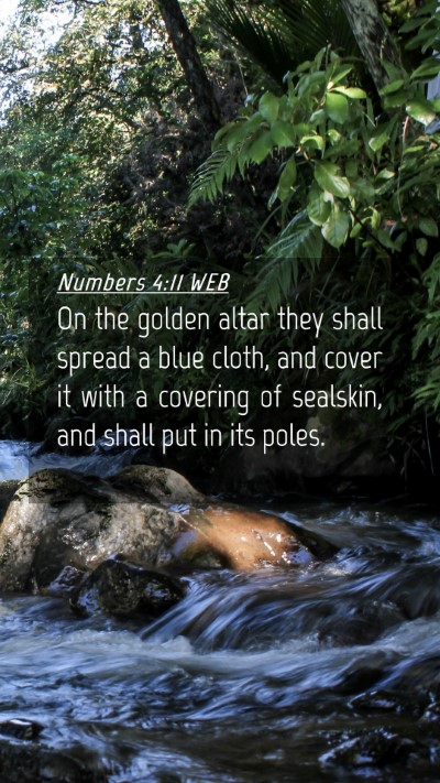 Picture 04 - Numbers 4:11 WEB Mobile Phone Wallpaper - On the golden altar they shall spread a blue - Mobile Bible Verse Wallpaper
