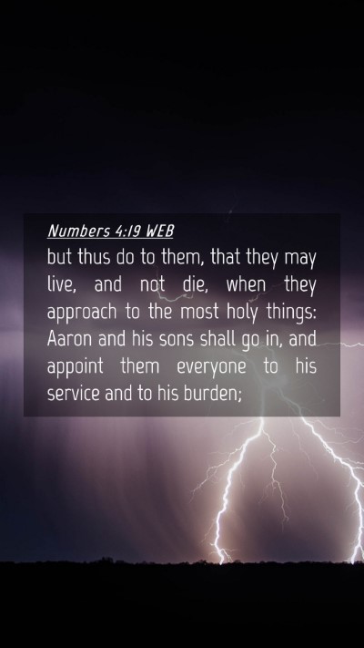 Picture 04 - Numbers 4:19 WEB Mobile Phone Wallpaper - but thus do to them, that they may live, and not - Mobile Bible Verse Wallpaper