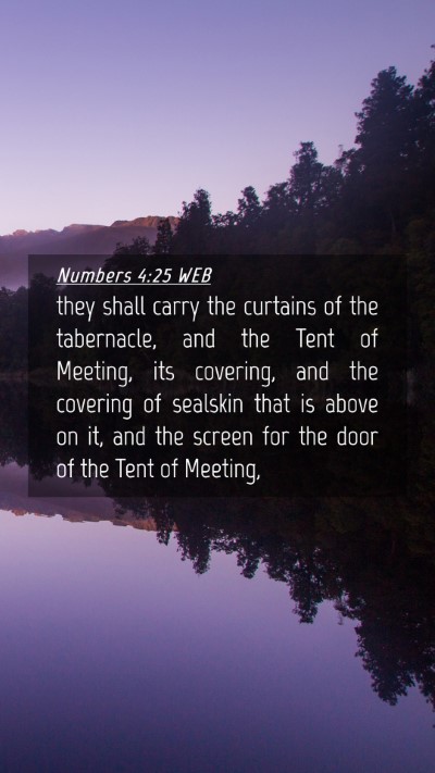 Picture 04 - Numbers 4:25 WEB Mobile Phone Wallpaper - they shall carry the curtains of the tabernacle, - Mobile Bible Verse Wallpaper