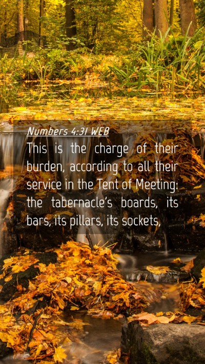 Picture 04 - Numbers 4:31 WEB Mobile Phone Wallpaper - This is the charge of their burden, according to - Mobile Bible Verse Wallpaper
