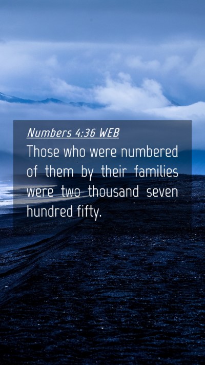 Picture 04 - Numbers 4:36 WEB Mobile Phone Wallpaper - Those who were numbered of them by their families - Mobile Bible Verse Wallpaper