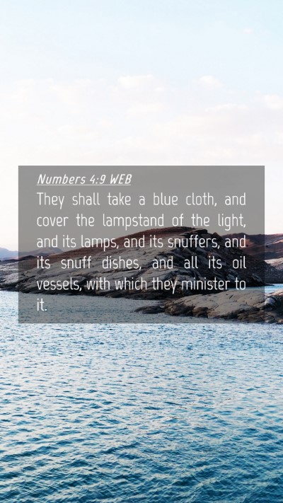 Picture 04 - Numbers 4:9 WEB Mobile Phone Wallpaper - They shall take a blue cloth, and cover the - Mobile Bible Verse Wallpaper