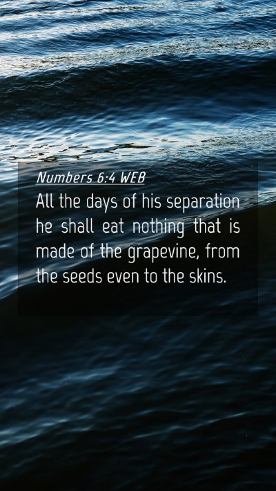 Picture 04 - Numbers 6:4 WEB Mobile Phone Wallpaper - All the days of his separation he shall eat - Mobile Bible Verse Wallpaper