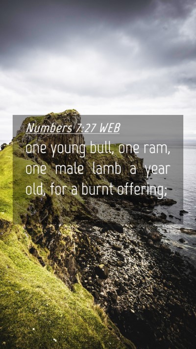 Picture 04 - Numbers 7:27 WEB Mobile Phone Wallpaper - one young bull, one ram, one male lamb a year - Mobile Bible Verse Wallpaper