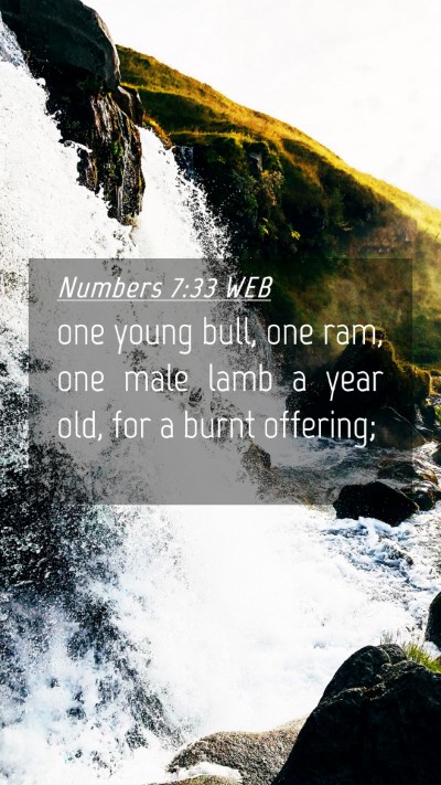 Picture 04 - Numbers 7:33 WEB Mobile Phone Wallpaper - one young bull, one ram, one male lamb a year - Mobile Bible Verse Wallpaper