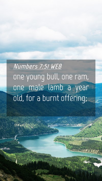 Picture 04 - Numbers 7:51 WEB Mobile Phone Wallpaper - one young bull, one ram, one male lamb a year - Mobile Bible Verse Wallpaper