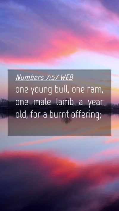 Picture 04 - Numbers 7:57 WEB Mobile Phone Wallpaper - one young bull, one ram, one male lamb a year - Mobile Bible Verse Wallpaper