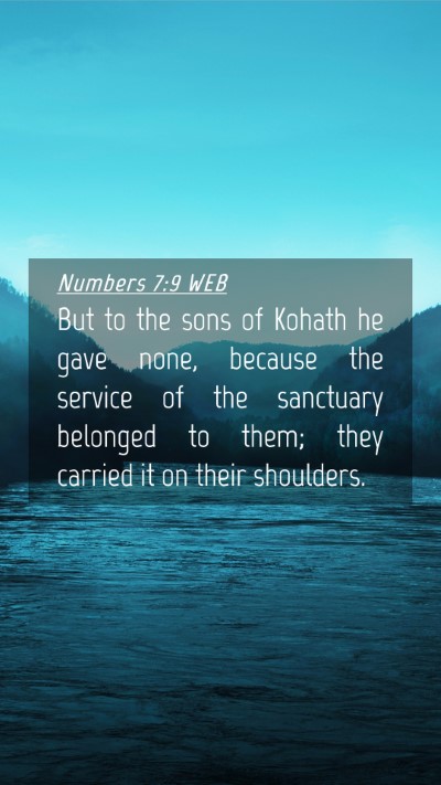 Picture 04 - Numbers 7:9 WEB Mobile Phone Wallpaper - But to the sons of Kohath he gave none, because - Mobile Bible Verse Wallpaper