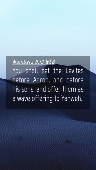 Picture 04 - Numbers 8:13 WEB Mobile Phone Wallpaper - You shall set the Levites before Aaron, and - Mobile Bible Verse Wallpaper