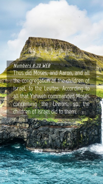 Picture 04 - Numbers 8:20 WEB Mobile Phone Wallpaper - Thus did Moses, and Aaron, and all the - Mobile Bible Verse Wallpaper