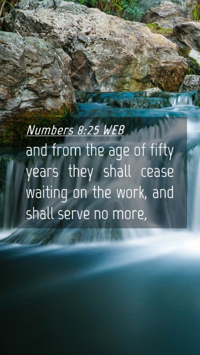 Picture 04 - Numbers 8:25 WEB Mobile Phone Wallpaper - and from the age of fifty years they shall cease - Mobile Bible Verse Wallpaper