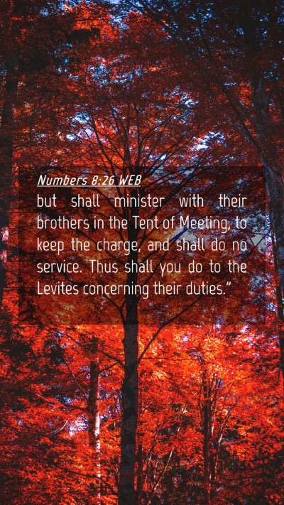 Picture 04 - Numbers 8:26 WEB Mobile Phone Wallpaper - but shall minister with their brothers in the - Mobile Bible Verse Wallpaper