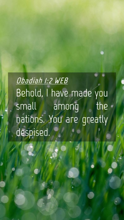 Picture 04 - Obadiah 1:2 WEB Mobile Phone Wallpaper - Behold, I have made you small among the nations. - Mobile Bible Verse Wallpaper