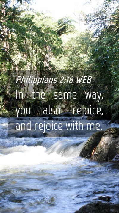 Picture 04 - Philippians 2:18 WEB Mobile Phone Wallpaper - In the same way, you also rejoice, and rejoice - Mobile Bible Verse Wallpaper