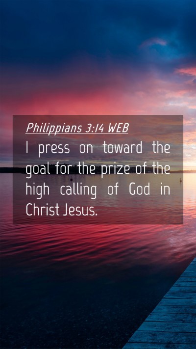 Picture 04 - Philippians 3:14 WEB Mobile Phone Wallpaper - I press on toward the goal for the prize of the - Mobile Bible Verse Wallpaper