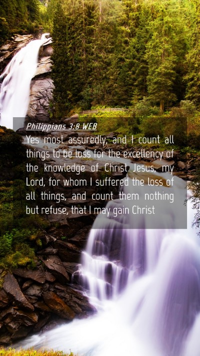 Picture 04 - Philippians 3:8 WEB Mobile Phone Wallpaper - Yes most assuredly, and I count all things to be - Mobile Bible Verse Wallpaper