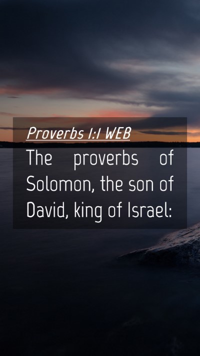 Picture 04 - Proverbs 1:1 WEB Mobile Phone Wallpaper - The proverbs of Solomon, the son of David, king - Mobile Bible Verse Wallpaper