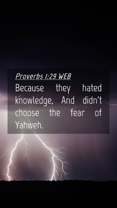 Picture 04 - Proverbs 1:29 WEB Mobile Phone Wallpaper - Because they hated knowledge, And didn't choose - Mobile Bible Verse Wallpaper
