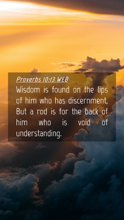 Picture 04 - Proverbs 10:13 WEB Mobile Phone Wallpaper - Wisdom is found on the lips of him who has - Mobile Bible Verse Wallpaper