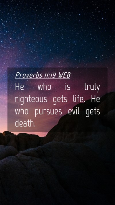 Picture 04 - Proverbs 11:19 WEB Mobile Phone Wallpaper - He who is truly righteous gets life. He who - Mobile Bible Verse Wallpaper