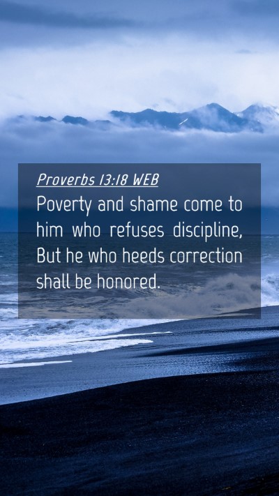 Picture 04 - Proverbs 13:18 WEB Mobile Phone Wallpaper - Poverty and shame come to him who refuses - Mobile Bible Verse Wallpaper