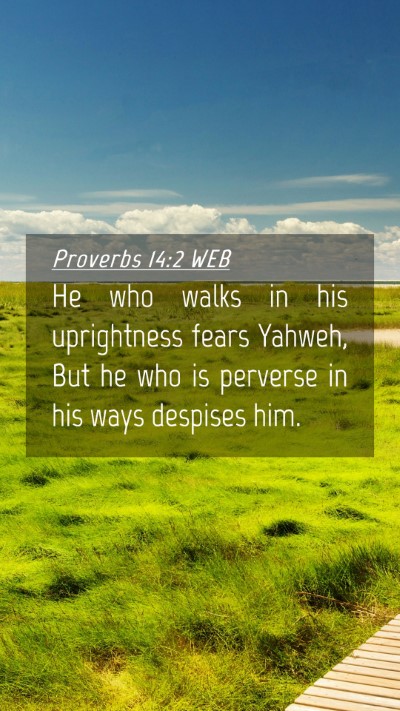 Picture 04 - Proverbs 14:2 WEB Mobile Phone Wallpaper - He who walks in his uprightness fears Yahweh, But - Mobile Bible Verse Wallpaper