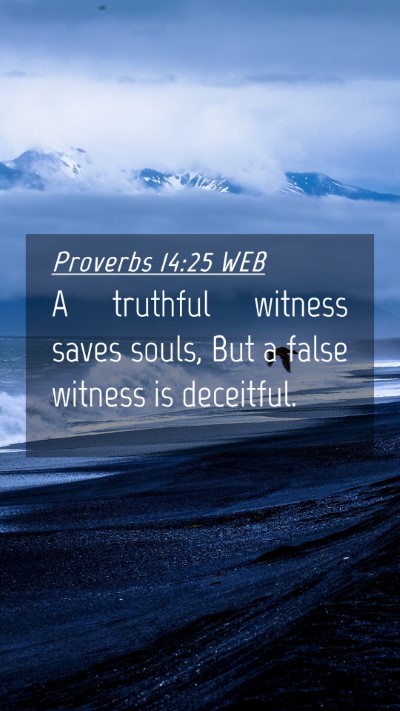 Picture 04 - Proverbs 14:25 WEB Mobile Phone Wallpaper - A truthful witness saves souls, But a false - Mobile Bible Verse Wallpaper
