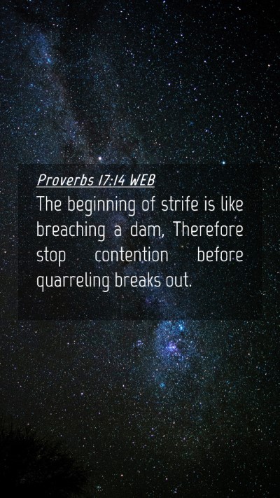Picture 04 - Proverbs 17:14 WEB Mobile Phone Wallpaper - The beginning of strife is like breaching a dam, - Mobile Bible Verse Wallpaper