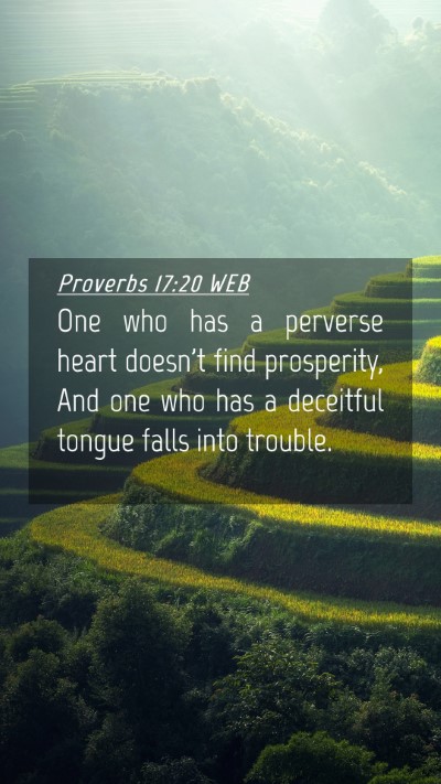 Picture 04 - Proverbs 17:20 WEB Mobile Phone Wallpaper - One who has a perverse heart doesn't find - Mobile Bible Verse Wallpaper
