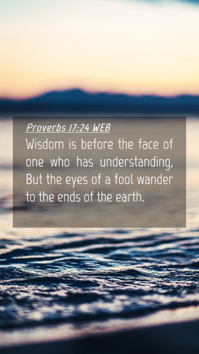 Picture 04 - Proverbs 17:24 WEB Mobile Phone Wallpaper - Wisdom is before the face of one who has - Mobile Bible Verse Wallpaper