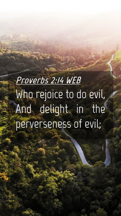 Picture 04 - Proverbs 2:14 WEB Mobile Phone Wallpaper - Who rejoice to do evil, And delight in the - Mobile Bible Verse Wallpaper