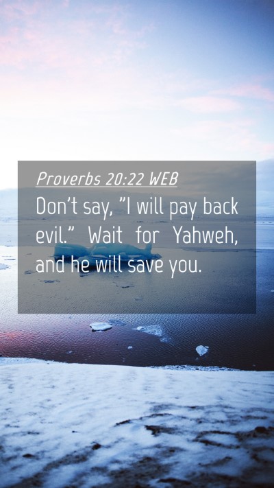 Picture 04 - Proverbs 20:22 WEB Mobile Phone Wallpaper - Don't say, 