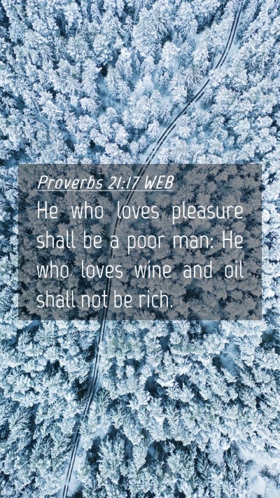 Picture 04 - Proverbs 21:17 WEB Mobile Phone Wallpaper - He who loves pleasure shall be a poor man: He who - Mobile Bible Verse Wallpaper
