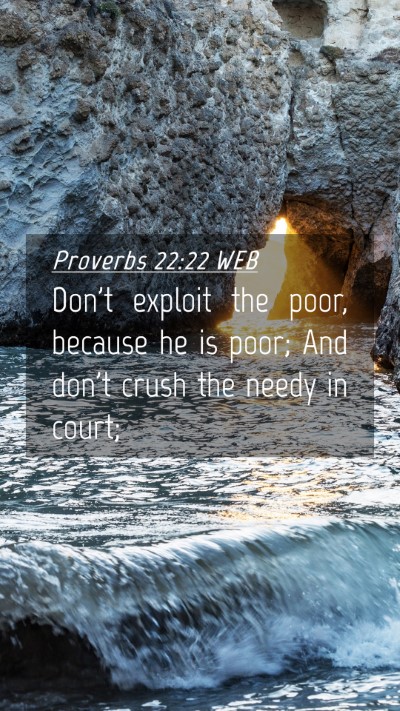 Picture 04 - Proverbs 22:22 WEB Mobile Phone Wallpaper - Don't exploit the poor, because he is poor; And - Mobile Bible Verse Wallpaper